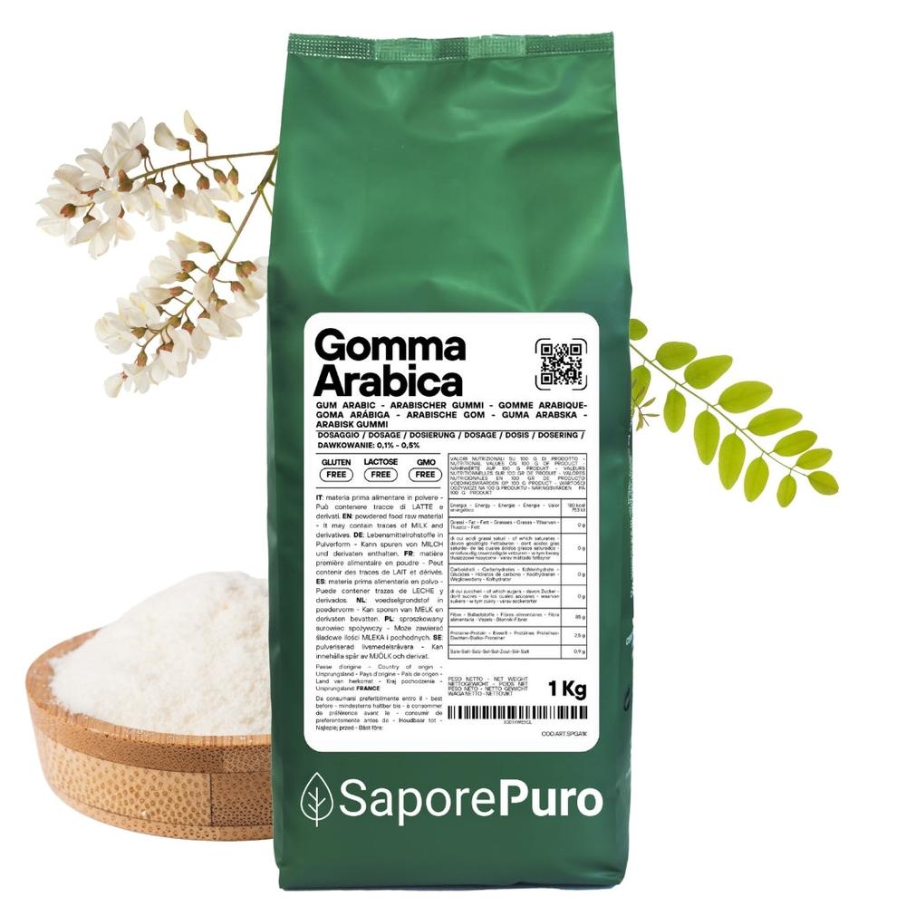 Gomma arabica in polvere - (E414) - Confezionato in Italia - SaporePuro